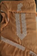 Mustard Malmal Chikankari Unstitched Men's Kurtas Fabrics