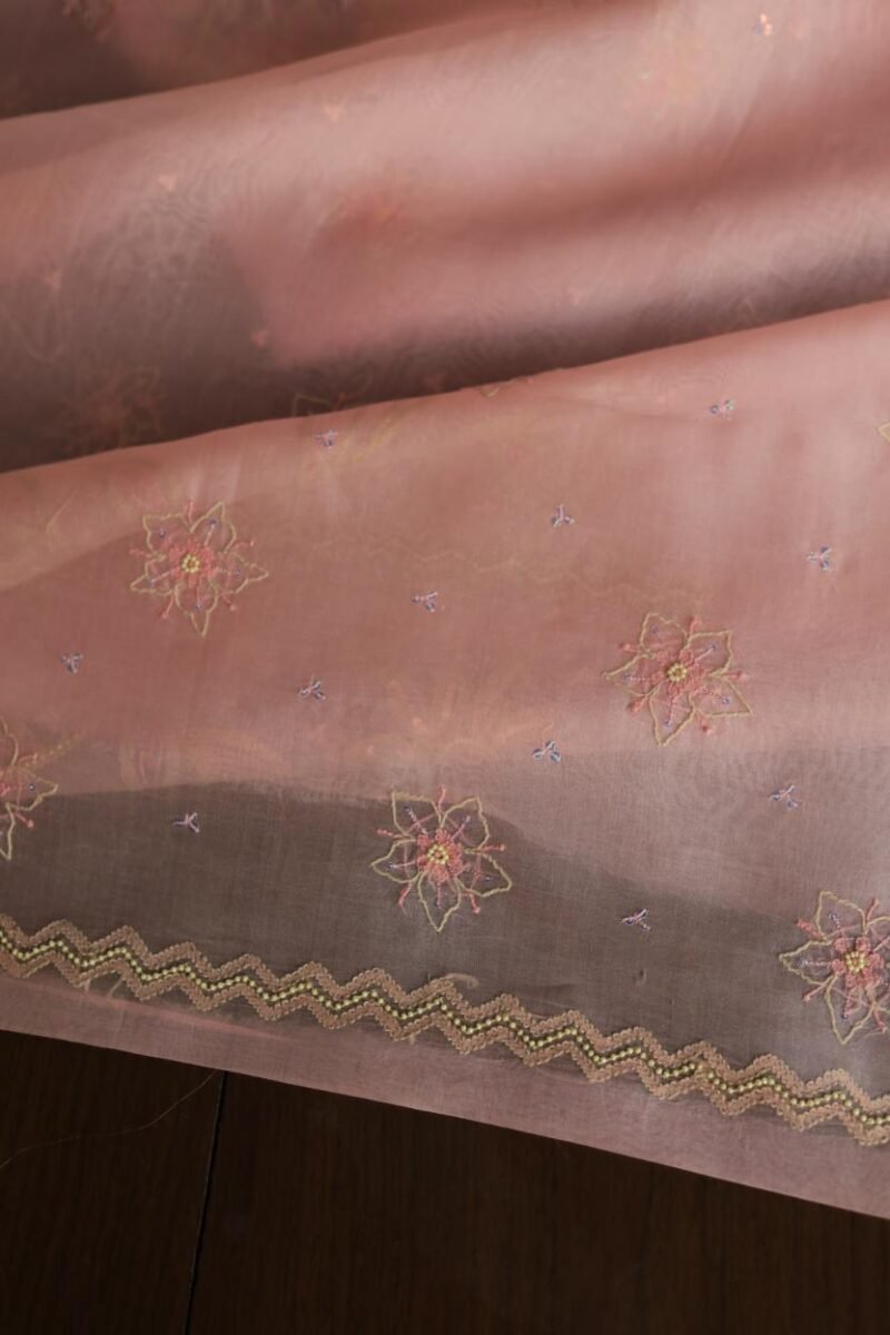 Noor Organza Silk Chikankari Fabrics