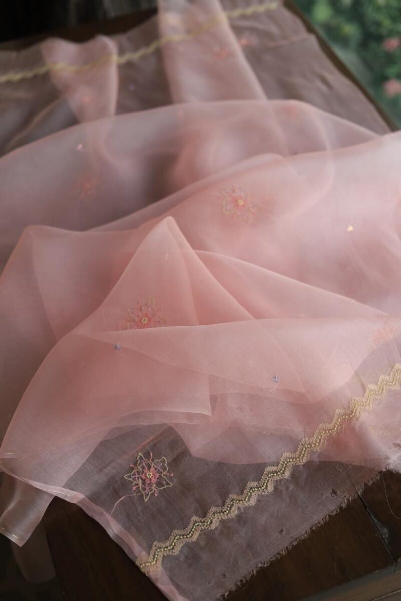 Noor Organza Silk Chikankari Fabrics
