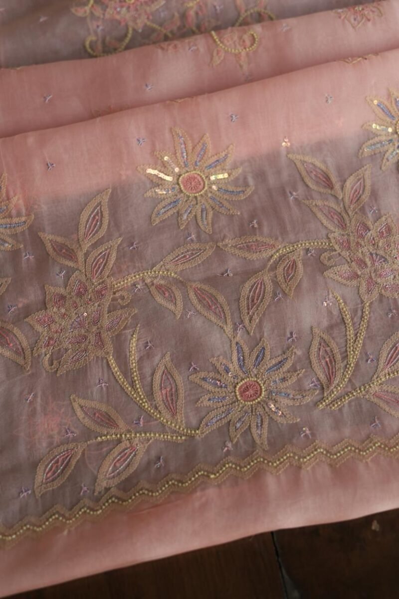 Noor Organza Silk Chikankari Fabrics