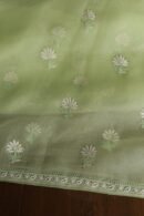 Noor Organza Silk Chikankari Mukaish Kamdani Unstitched Fabric