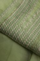 Noor Organza Silk Chikankari Mukaish Kamdani Unstitched Fabric