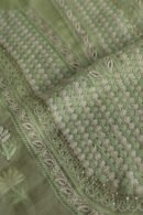 Noor Organza Silk Chikankari Mukaish Kamdani Unstitched Fabric