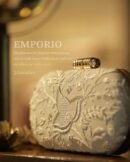 Off White Shade Chikankari With Ari Work Sling Clutch