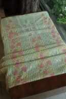 Olive Green Noor Organza Silk Chikankari With Mukaish Kamdani Fabric