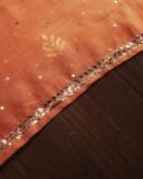 Orange Chanderi Mukaish Badla Unstitched Kurta Dupatta Set