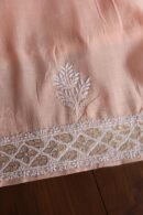 Peach Daraz Chanderi Chikankari Kurta Fabrics