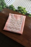 Peach Daraz Chanderi Chikankari Kurta Fabrics