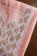 Peach Daraz Chanderi Chikankari Kurta Fabrics