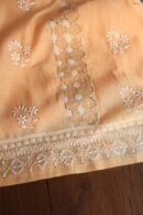 Peach Daraz Chanderi Chikankari Kurta Fabrics