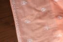 Peach Kota Cotton Chikankari Unstitched Kurta Fabric