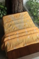 Peach Mal Cotton Chikankari Unstitched Kurta Dupatta Fabrics With Kamdani