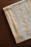Peach Malmal Chikankari Unstitched Men's Kurtas Fabrics