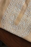 Peach Malmal Chikankari Unstitched Men's Kurtas Fabrics
