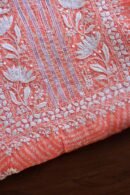 Peach Muslin Chikankari Kurta Fabrics