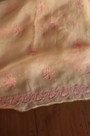 Peach Noor Organza Silk Chikankari Unstitched Kurta Dupatta Set