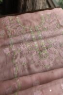 Peach Noor Organza Silk Chikankari Unstitched Kurta Dupatta Set