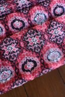 Pink & Black Soft Cotton Printed Unstitched Kurta Dupatta Set with Chikankari & Sequin Work