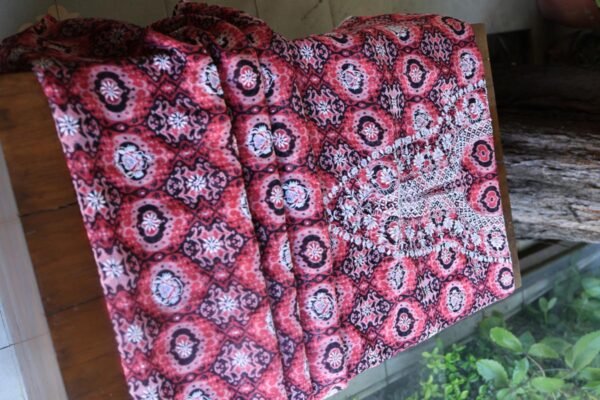 Pink & Black Soft Cotton Printed Unstitched Kurta Dupatta Set with Chikankari & Sequin Work - Image 8