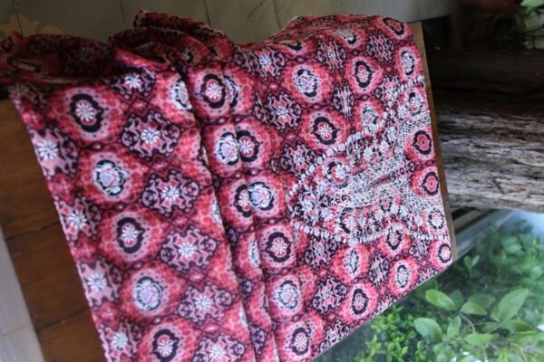 Pink & Black Soft Cotton Printed Unstitched Kurta Dupatta Set with Chikankari & Sequin Work - Image 9