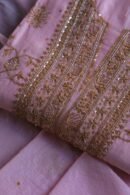 Pink Mal Chanderi Silk Chikankari With Sequins Unstitched Kurta Dupatta Set