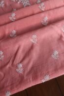 Pink Mal Cotton Chikankari Unstitched Kurta Dupatta Fabrics With Kamdani