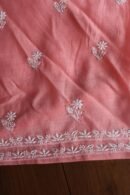 Pink Mal Cotton Chikankari Unstitched Kurta Dupatta Fabrics With Kamdani