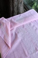 Pink Malmal Chikankari Unstitched Men's Kurtas Fabrics
