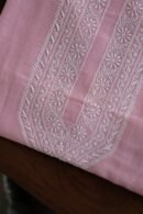 Pink Malmal Chikankari Unstitched Men's Kurtas Fabrics