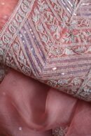 Pink Noor Organza Silk Chikankari Unstitched Kurta Dupatta Set