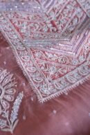 Pink Noor Organza Silk Chikankari Unstitched Kurta Dupatta Set