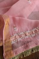 Pink Paper Tussar Resham Chikankari Unstitched Kurta Dupatta Set