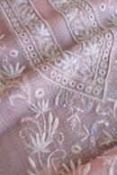 Pink Silk Kota Chikankari Unstitched Kurta Dupatta Set