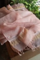 Pink Silk Kota Chikankari Unstitched Kurta Dupatta Set