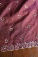 Plum Shade Roheen Tissue Silk Chikankari Fabric