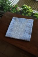 Powder Blue Cotton Chikankari Unstitched Kurta Fabrics
