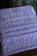 Purple Mal Chanderi Silk Chikankari With Sequins Unstitched Kurta Dupatta Set