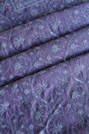 Purple Mal Chanderi Silk Chikankari With Sequins Unstitched Kurta Dupatta Set
