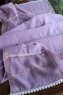 Purple Mal Chanderi Silk Chikankari With Sequins Unstitched Kurta Dupatta Set