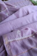 Purple Mal Chanderi Silk Chikankari With Sequins Unstitched Kurta Dupatta Set