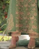 Raw Mango Green Noor Organza Chikankari Anarkali