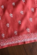 Red Daraz Chanderi Chikankari Kurta Fabrics