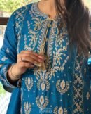 Roheen Moonga Silk Chikankari Ready To Wear Kurta Dupatta Set