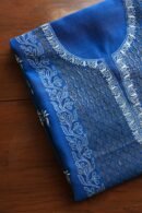 Royal Blue Daraz Chanderi Chikankari Kurta Fabrics