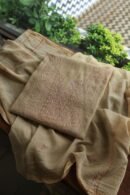Sage Brown Mul Cotton Fine Chikankari With Kamdani Work Unstitched Fabric