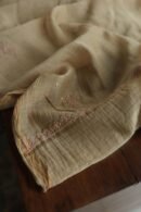Sage Brown Mul Cotton Fine Chikankari With Kamdani Work Unstitched Fabric