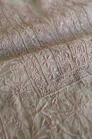 Sage Brown Mul Cotton Fine Chikankari With Kamdani Work Unstitched Fabric
