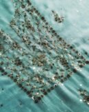 Sea Green Chanderi Mukaish Badla Unstitched Kurta Dupatta Set