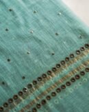 Sea Green Chanderi Mukaish Badla Unstitched Kurta Dupatta Set