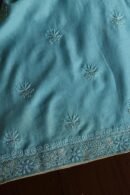 Sea Green Maheshwari Chikankari Unstitched Fabric